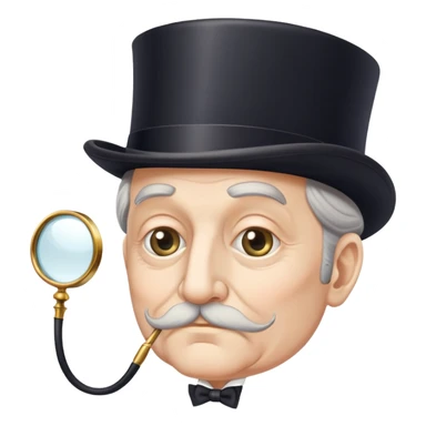 old elegant Victorian man with monocle and top hat sticker