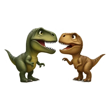 Trex kissing another trex sticker