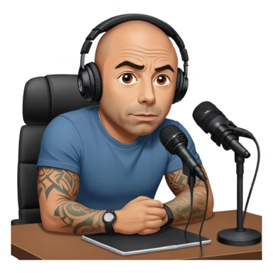 generate realistic detailed joe rogan podcast sticker