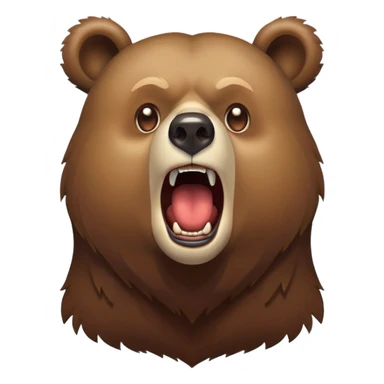 Bear with huge mouth open in shock sticker