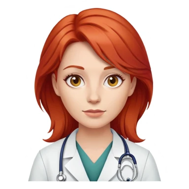 female doctor with red hair sticker