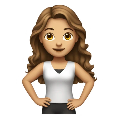 Dance teacher, long brown-haired girl  sticker