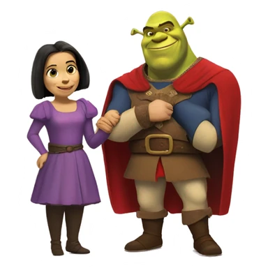 Shrek and Lord Farquaad holding hands sticker