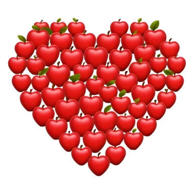 heart with autumn apples sticker