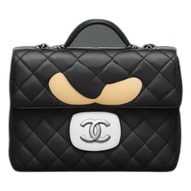 man wearing black classic chanel bag sticker