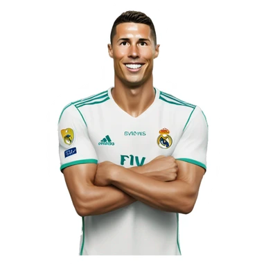 Ronaldo making his celebration with a Madrid jersey. sticker