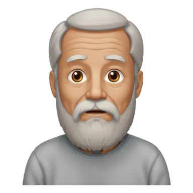 long bearded elderly man wear sweetshirt sticker