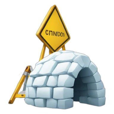 igloo under construction sign sticker