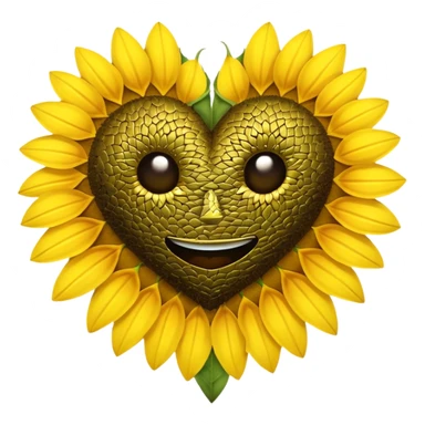 Sun flower heart sticker