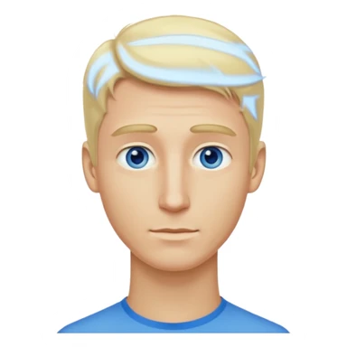 Make me a white man woth blonde hair that has an extra long neck sticker