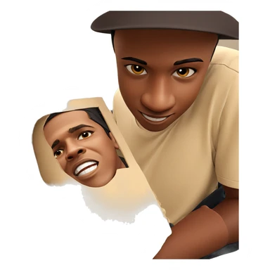 smiling boy in quirky hat sticker