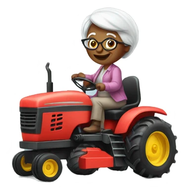 Grandma on tractor  sticker