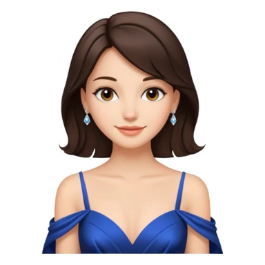 a beautiful brunette hair princess wearing a gown with elegant piercing and smile gently  sticker