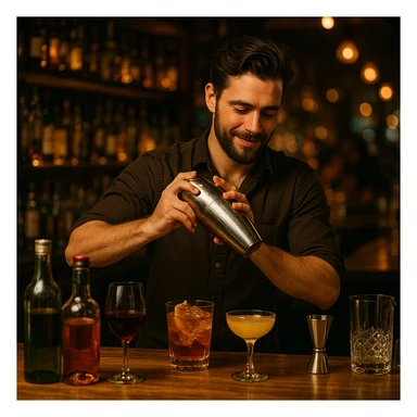 bartender mixing drinks sticker