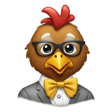 Chicken wearing suit sticker