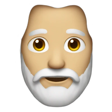 Man with long white hair, he has brown beard sticker