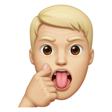 Tongue out face with one fist in front of face sticker