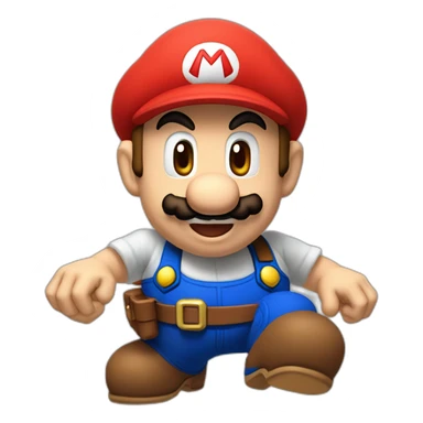 Mario qui lève le poing sticker