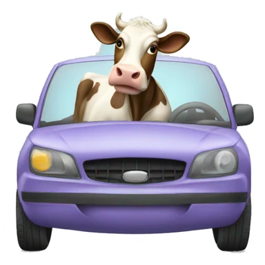 Cow in a car sticker