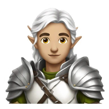 elf with heavy white armor fantasy sticker
