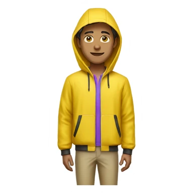 guy in pink polo shirt and yellow rain jacket sticker