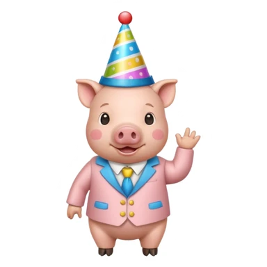 black pig party hat wearing clothes  sticker