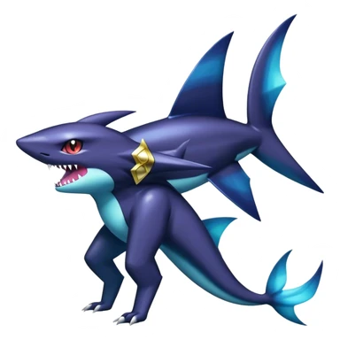 Shiny Dark Sharpedo-Haunter-Umbreon-Nidorino-fusion-hybrid full body sticker