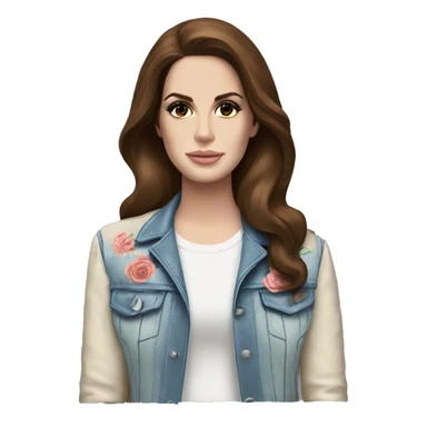 Lana del Rey with jacket sticker