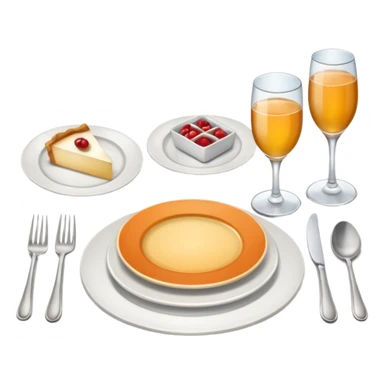 two tables with dishes and drinks sticker