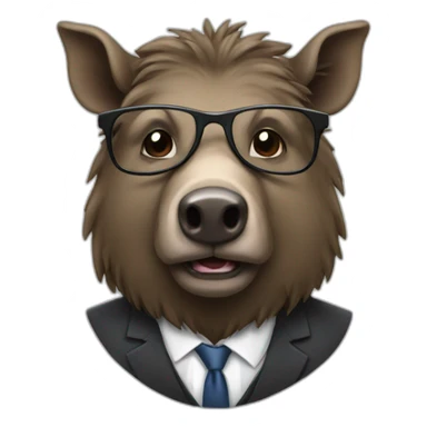 portrait a business boar in a suit sticker