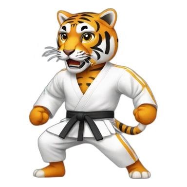 Karate tiger sticker
