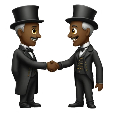 Victorian man meets another man and they shake hands sticker