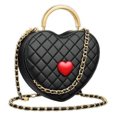 chanel heart shape bag black color bag sticker