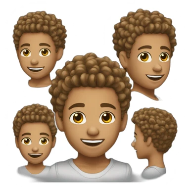 Light skin curly taper fade braces boy sticker