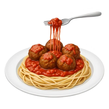 generate me spaghetti with meat balls sticker