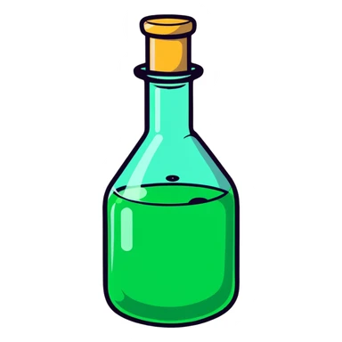 Floating potion bottle with glowing liquid sticker