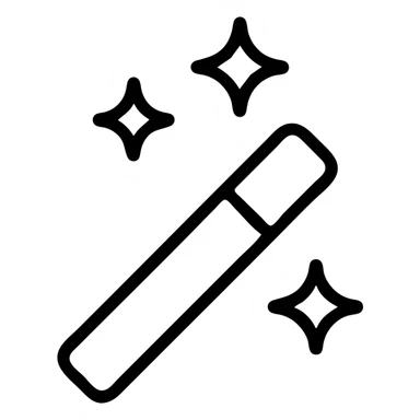 magic outlined icon with no fill black lines sticker