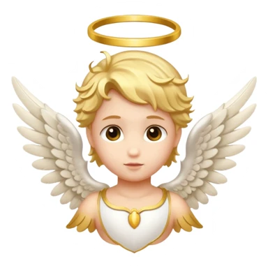 cupid head with wings and golden angel halo sticker