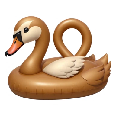 Brown swan pool inflatable  sticker