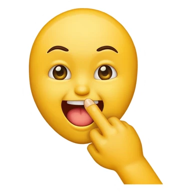 emoji biting finger sticker