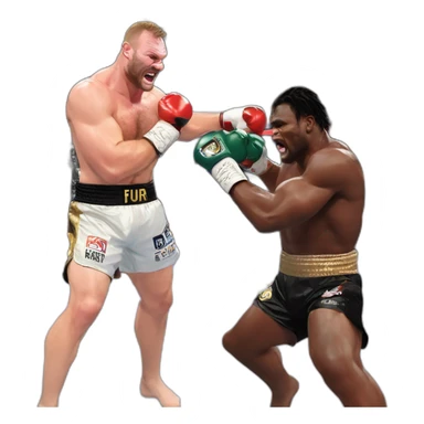 Francis ngannou knocking out tyson fury in abu dhabi sticker
