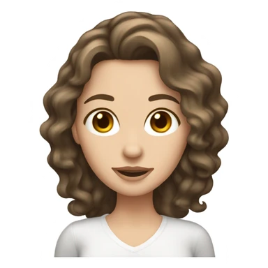 Create a white Girl that’s brunette with wavy hair  sticker