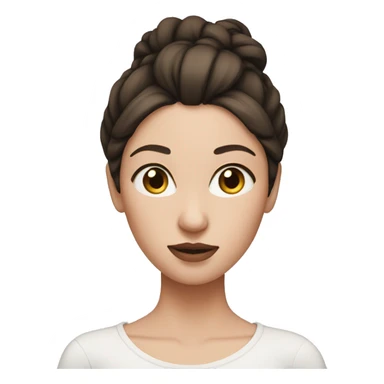 Short brunette with White skin and a bun sticker