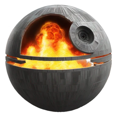 death star on fire sticker