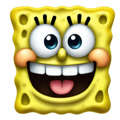 spongebob smiling with teeth sticker