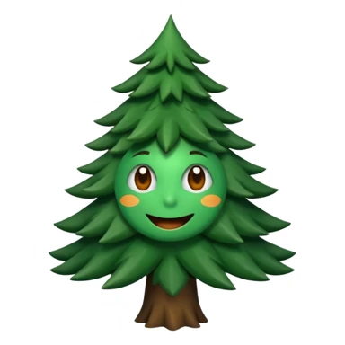 sapin avec des yeux noirs luisants, sourire en coin sticker