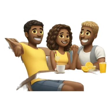 friends enjoying a sunny day sticker