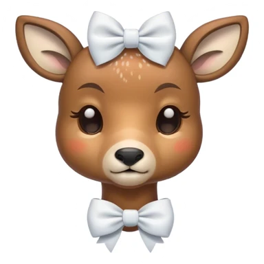 Deer with a white bow all sleepy sticker