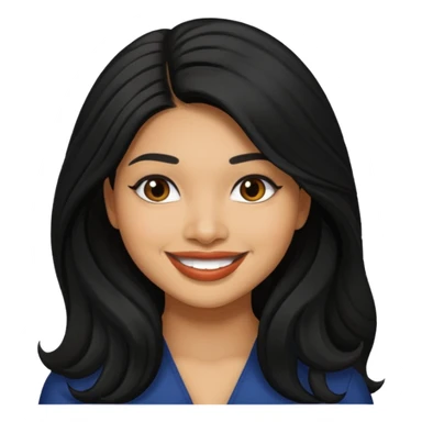 Vanessa White with black long hair sticker