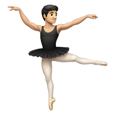 ballet dancer pose male caucasian dark hair sticker